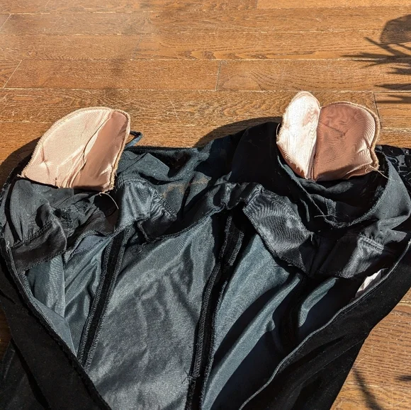 Vintage Piaf Velvet Burnout Midi Dress Sweetheart 80s Cocktail Black witchy goth - Picture 11 of 16